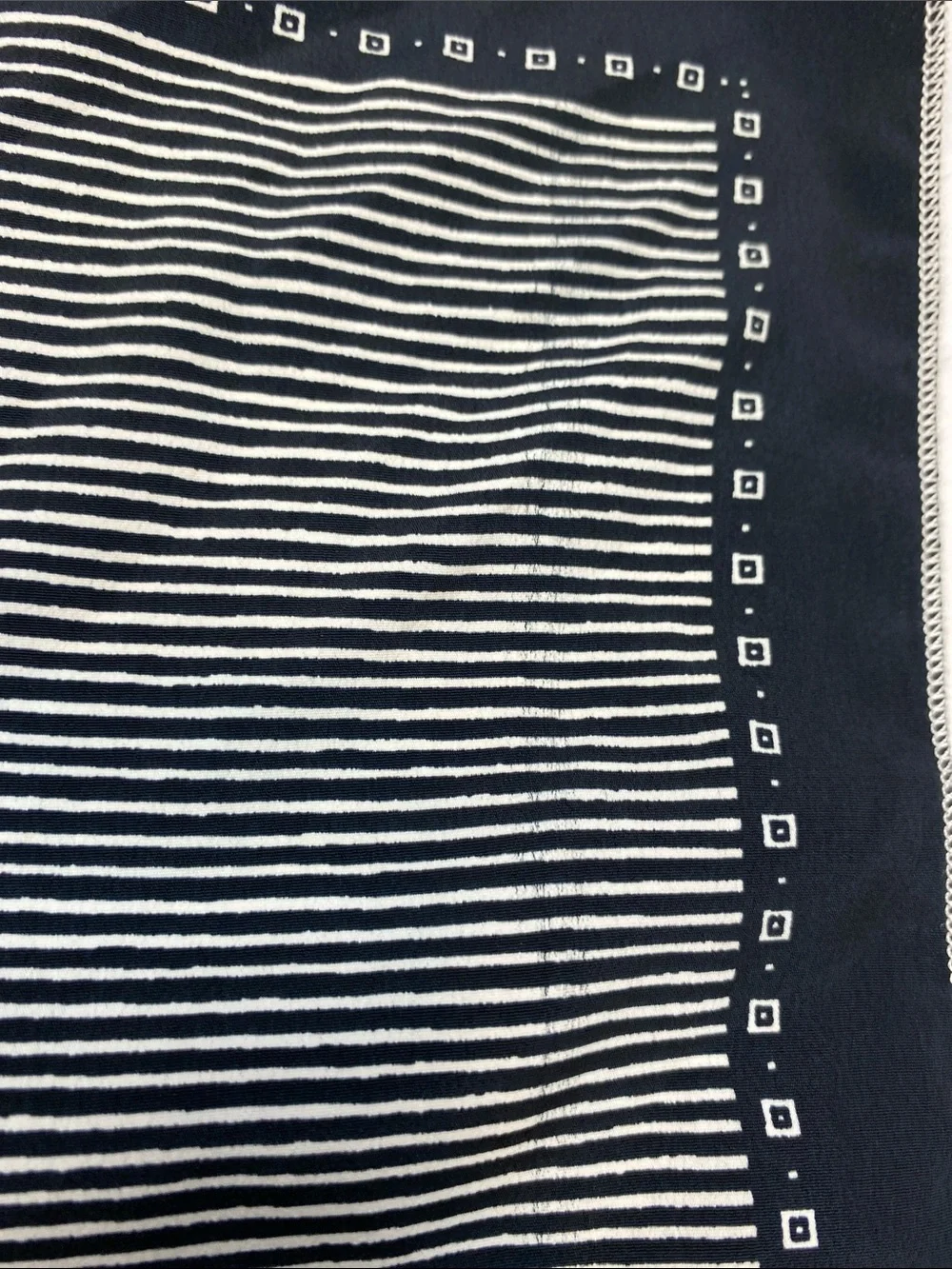 American Eagle Black White Striped Classic Small Square Scarf 19.5” 19.5”